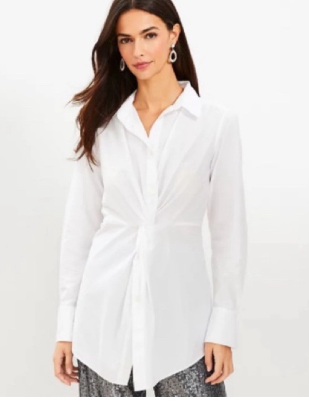 NWT Loft twist front button down tunic blouse
